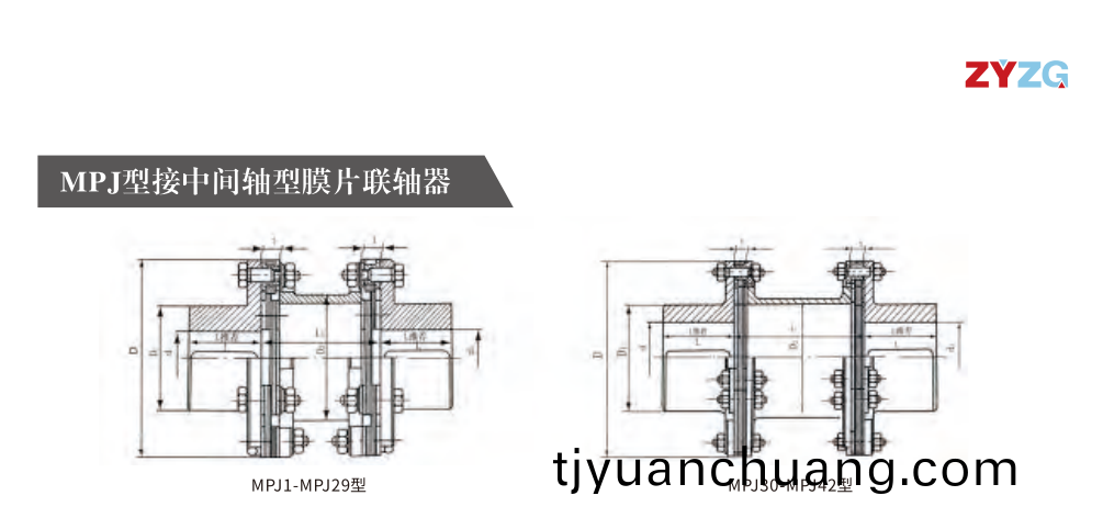 MPJ型接中間(jian)軸型(xing)膜片聯軸器